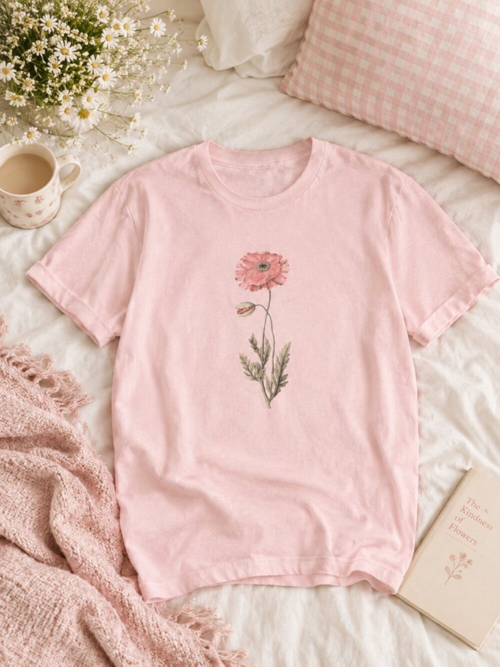 Vintage Red Poppy T-Shirt🌺| Floral Botanical Graphic Tee | Retro Nature T-shirt